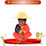 CASA ORISHA ELEGGUA CON PEDESTAR DE 3 PIEZAS EN ZENSARA