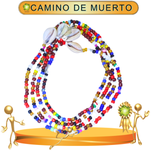 COLLAR ORISHA CAMINO DE MUERTO DE CHAQUIRÓN CON CAURY EN ZENSARA