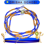COLLAR ORISHA OCHOSI DE CHAQUIRÓN CON CAURY EN ZENSARA