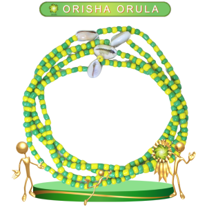 COLLAR ORISHA ORULA DE CHAQUIRÓN CON CAURY EN ZENSARA