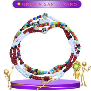 COLLAR ORISHA SAN LAZARO CON CAMINO DE MUERTO EN ZENSARA