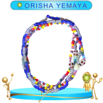 COLLAR ORISHA YEMAYA CON CAMINO DE MUERTO EN ZENSARA