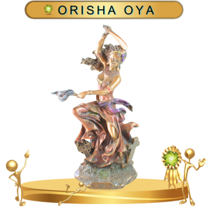 FIGURA ORISHA OYA CON MACHETE DE BRONCE EN ZENSARA