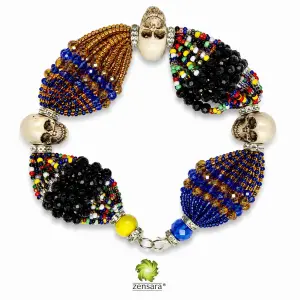 PULSERA ORISHA OCHOSI DE 18 HILOS CON CAMINO DE MUERTO EN ZENSARA