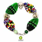 PULSERA ORISHA OGGUN DE 18 HILOS CON CAMINO DE MUERTO EN ZENSARA
