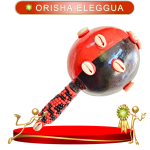 MARACA ORISHA ELEGGUA CARA DE CAURY EN ZENSARA