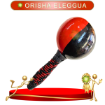 MARACA ORISHA ELEGGUA DECORADO EN ZENSARA