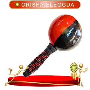 MARACA ORISHA ELEGGUA DECORADO EN ZENSARA