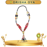 MAZO PARA COCHE ORISHA OYA CON CAMINO DE MUERTO CUENTAS RAYADA EN ZENSARA