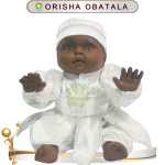 MUÑECO GATEADOR ORISHA OBATALA DE SATIN EN ZENSARA