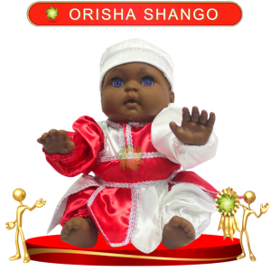 MUÑECO GATEADOR ORISHA SHANGO DE SATIN EN ZENSARA