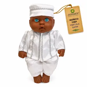 Muñeco Toby Obatalá de Satín Blanco | Zensara Metepec