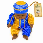 Muñeco Toby Ochosi de Satín Azul y Amarillo | Zensara Metepec