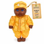 Muñeco Toby Oshún de Satín Amarillo y Dorado | Zensara Metepec