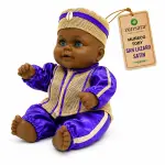 Muñeco Toby San Lázaro de Satín Morado y Blanco | Zensara Metepec