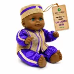Muñeco Toby San Lázaro de Satín Morado y Blanco | Zensara Metepec