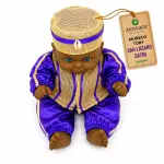 Muñeco Toby San Lázaro de Satín Morado y Blanco | Zensara Metepec