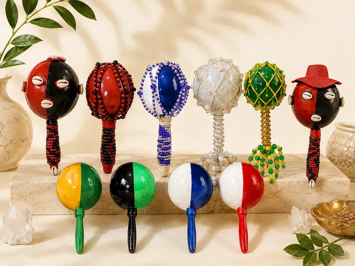 Maracas artesanales para Orishas en Zensara Metepec