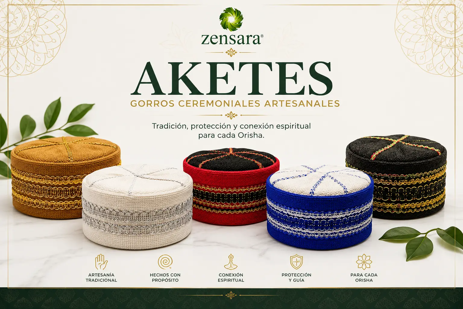 Aketes e gorras ceremoniales | Zensara Metepec