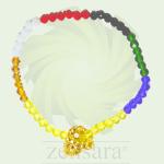 PULSERA ORISHA 7 POTENCIA CRISTAL BOLA DORADA DE 1 HILO EN ZENSARA