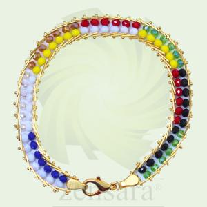 PULSERA EXCLUSIVA ORISHA 7 POTENCIA DOBLE CHAPA DE ORO DE 2 HILOS EN ZENSARA