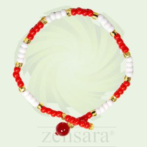 PULSERA ORISHA SHANGO BOLA ROJA DE 1 HILO EN ZENSARA