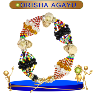 PULSERA ORISHA AGAYU DE 10 HILOS CON CAMINO DE MUERTO EN ZENSARA