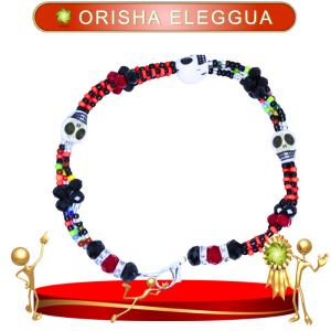 PULSERA ORISHA ELEGGUA DE 3 HILOS CON CAMINO DE MUERTO EN ZENSARA