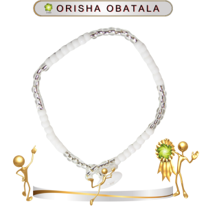 PULSERA ORISHA OBATALA BOTÓN DE 1 HILO EN ZENSARA