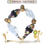 PULSERA ORISHA OBATALA DE 10 HILOS CON CAMINO DE MUERTO EN ZENSARA