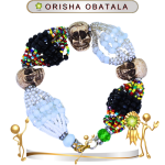 PULSERA ORISHA OBATALA DE 18 HILOS CON CAMINO DE MUERTO EN ZENSARA
