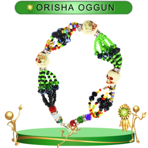 PULSERA ORISHA OGGUN DE 6 HILOS CON CAMINO DE MUERTO EN ZENSARA