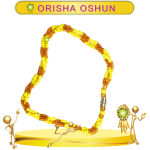 PULSERA ORISHA OSHUN TRENZADA DE 3 HILOS EN ZENSARA