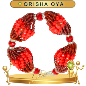 PULSERA ORISHA OYA DE 18 HILOS CON CUENTAS RAYADA EN ZENSARA