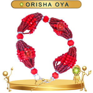 PULSERA ORISHA OYA DE 10 HILOS CUENTAS RAYADA EN ZENSARA