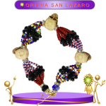 PULSERA ORISHA SAN LAZARO DE 10 HILOS CON CAMINO DE MUERTO EN ZENSARA