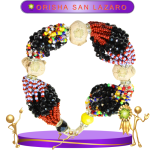 PULSERA ORISHA SAN LÁZARO DE 18 HILOS CON CAMINO DE MUERTO EN ZENSARA