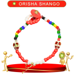 PULSERA ORISHA SHANGO DE BOTÓN CON CAMINO DE MUERTO EN ZENSARA