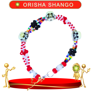 PULSERA ORISHA SHANGO DE 3 HILOS CON CAMINO DE MUERTO EN ZENSARA