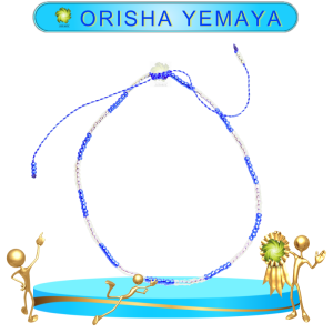 PULSERA ORISHA YEMAYA AJUSTABLE DE CHAQUIRA EN ZENSARA