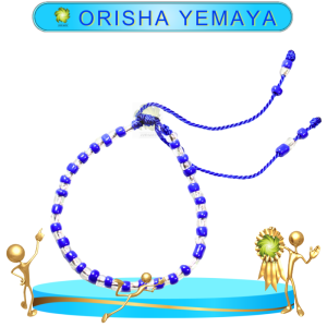 PULSERA ORISHA YEMAYA AJUSTABLE DE CHAQUIRON EN ZENSARA
