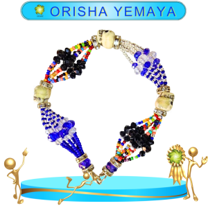 PULSERA ORISHA YEMAYA DE 6 HILOS CON CAMINO DE MUERTO EN ZENSARA