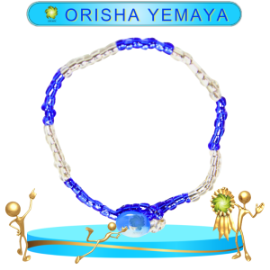 PULSERA ORISHA YEMAYA BOTÓN DE 1 HILO EN ZENSARA