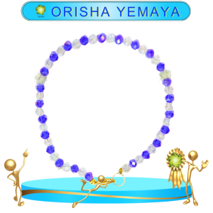 PULSERA ORISHA YEMAYA CRISTAL DE 1 HILO EN ZENSARA